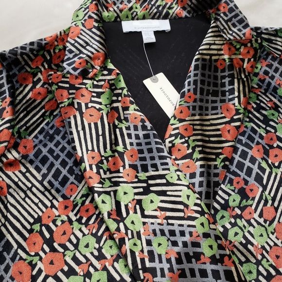 Anthropologie cropped blazer velvet poppy print - Picture 3 of 5
